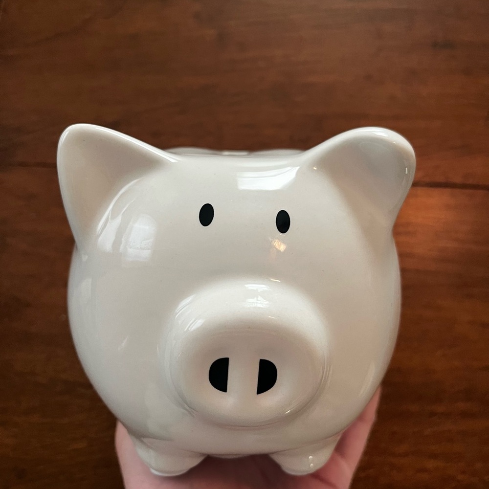 NWT White Piggy Bank